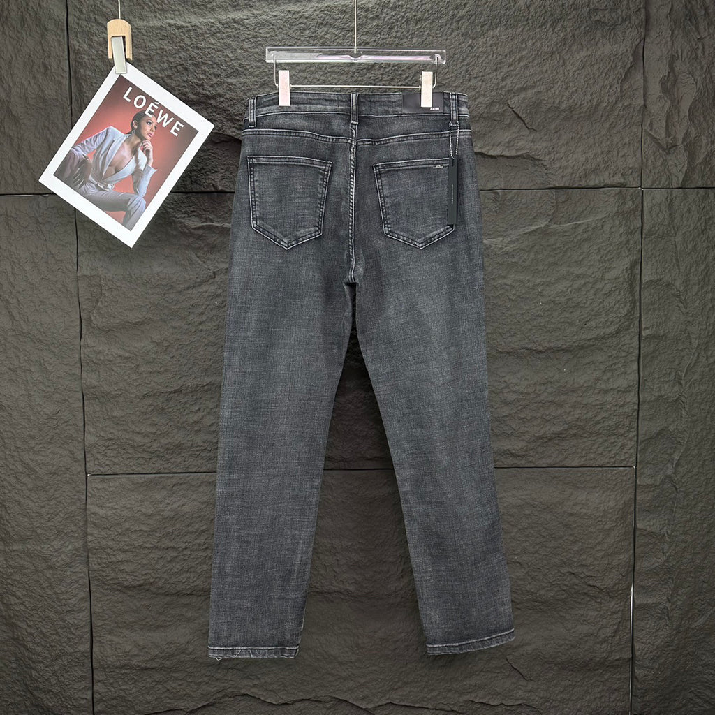 AMIRI Studded Multi‑Rip Distressed Slim‑Fit Denim Jeans