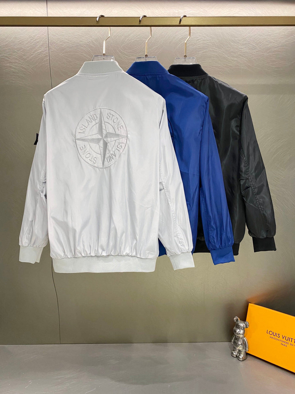 Stone Island High-Gloss Nylon Compass Badge Bomber Jacket - 3 Colors