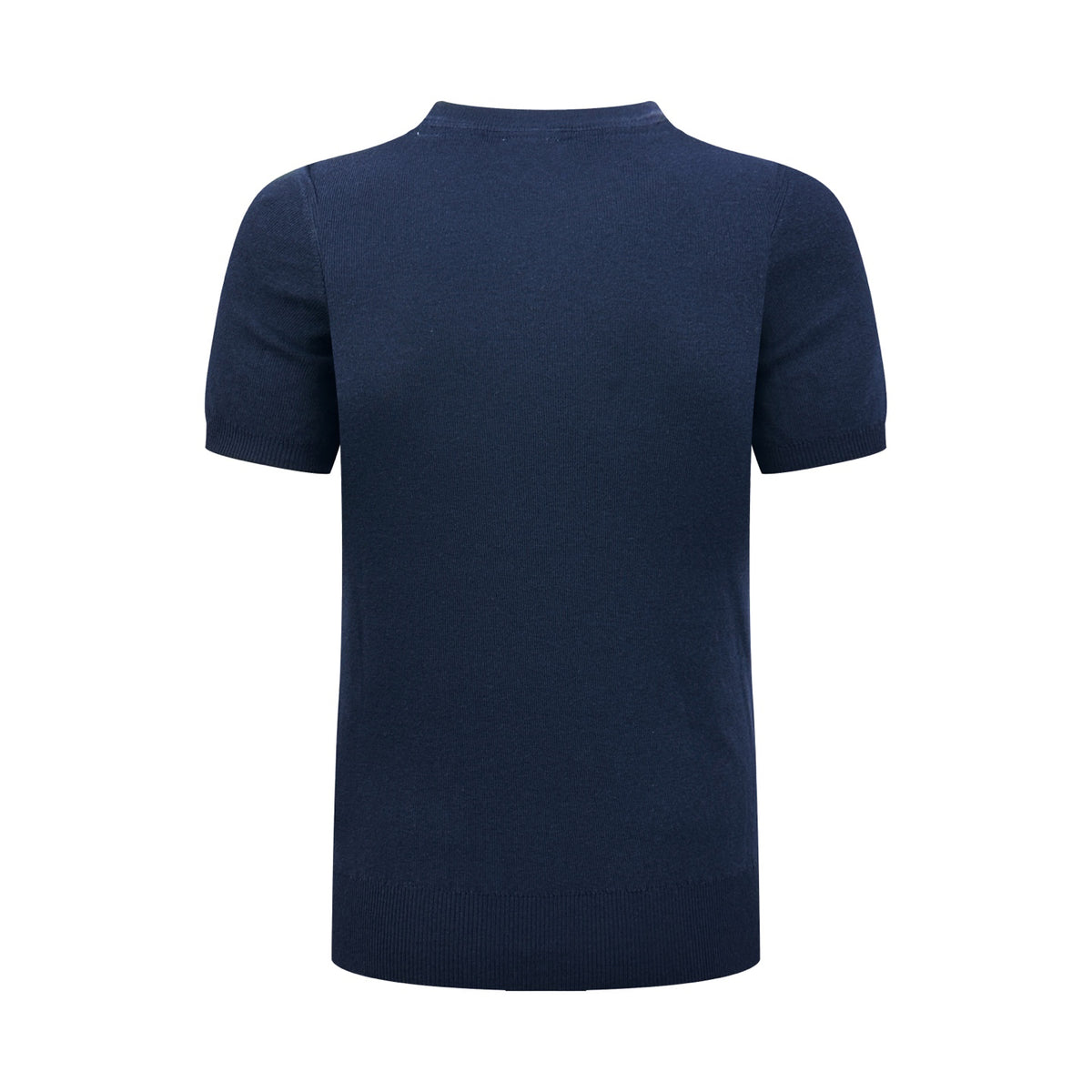 Men Crew Neck Short‑Sleeve Knit Sweater, Small Horse Embroidery