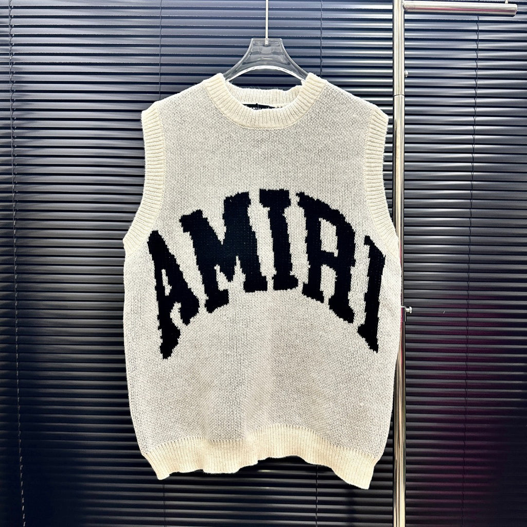 AMIRI Collegiate Logo Knit Vest & Drawstring Shorts Two‑Piece Set