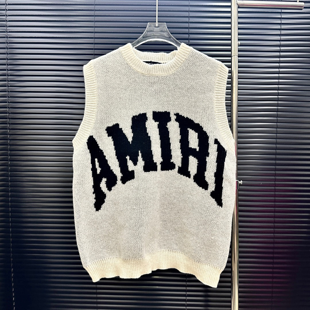AMIRI Collegiate Logo Knit Vest & Drawstring Shorts Two‑Piece Set