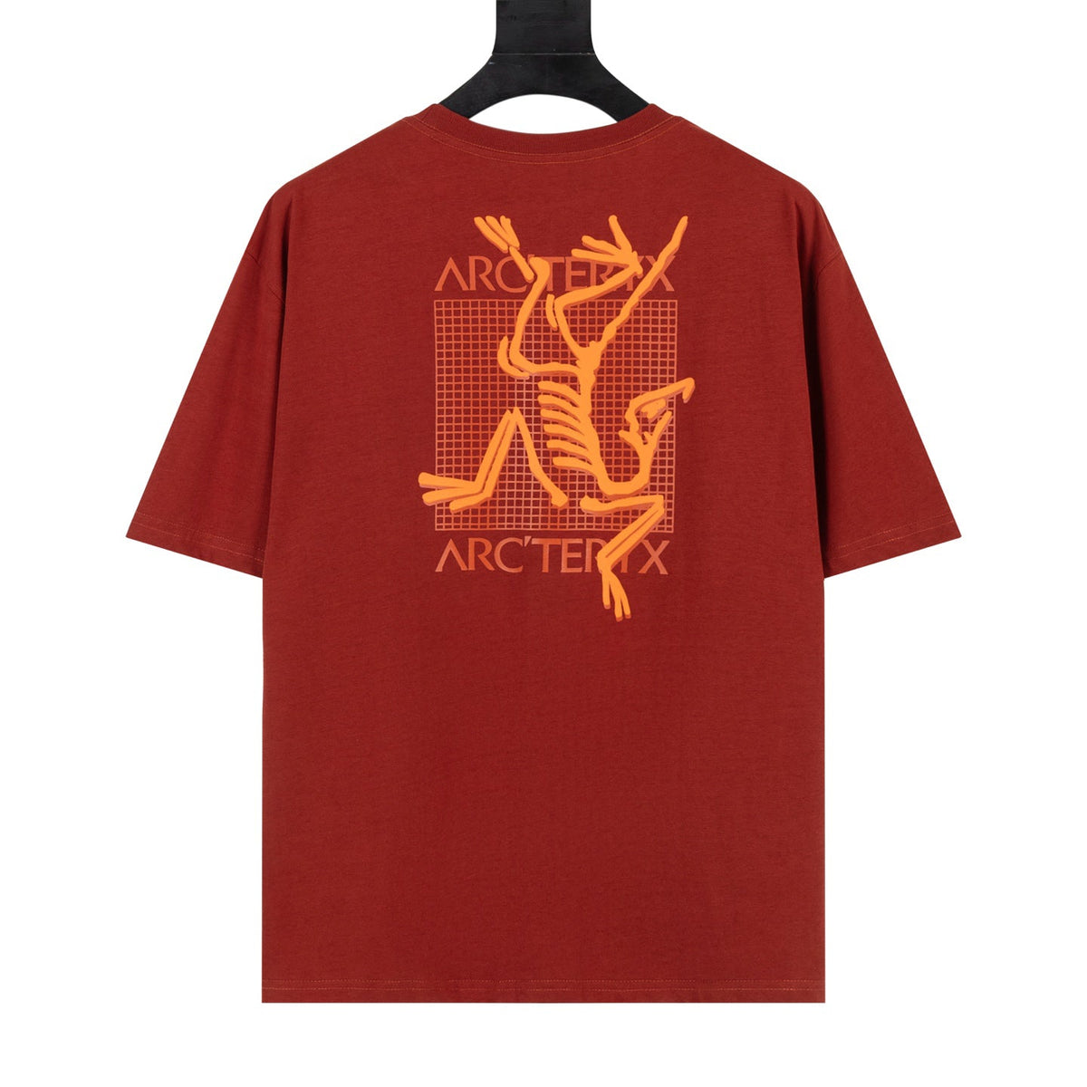 Arc'teryx Small Bird Logo Front and Grid Large Bird Graphic Back Crew Neck Short‑Sleeve T‑Shirt, Unisex Relaxed Fit Tee
