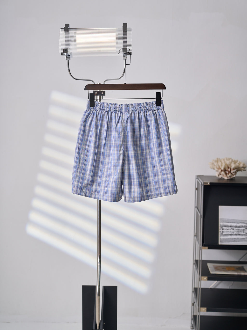 Acne Studios Blue Plaid Casual Boxer Shorts