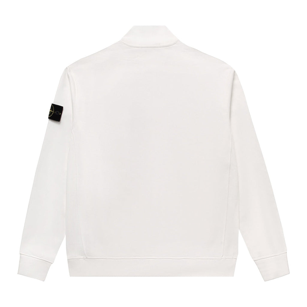Stone Island Cotton Half-Zip Mock Neck Sweatshirt with Left Sleeve Compass Badge