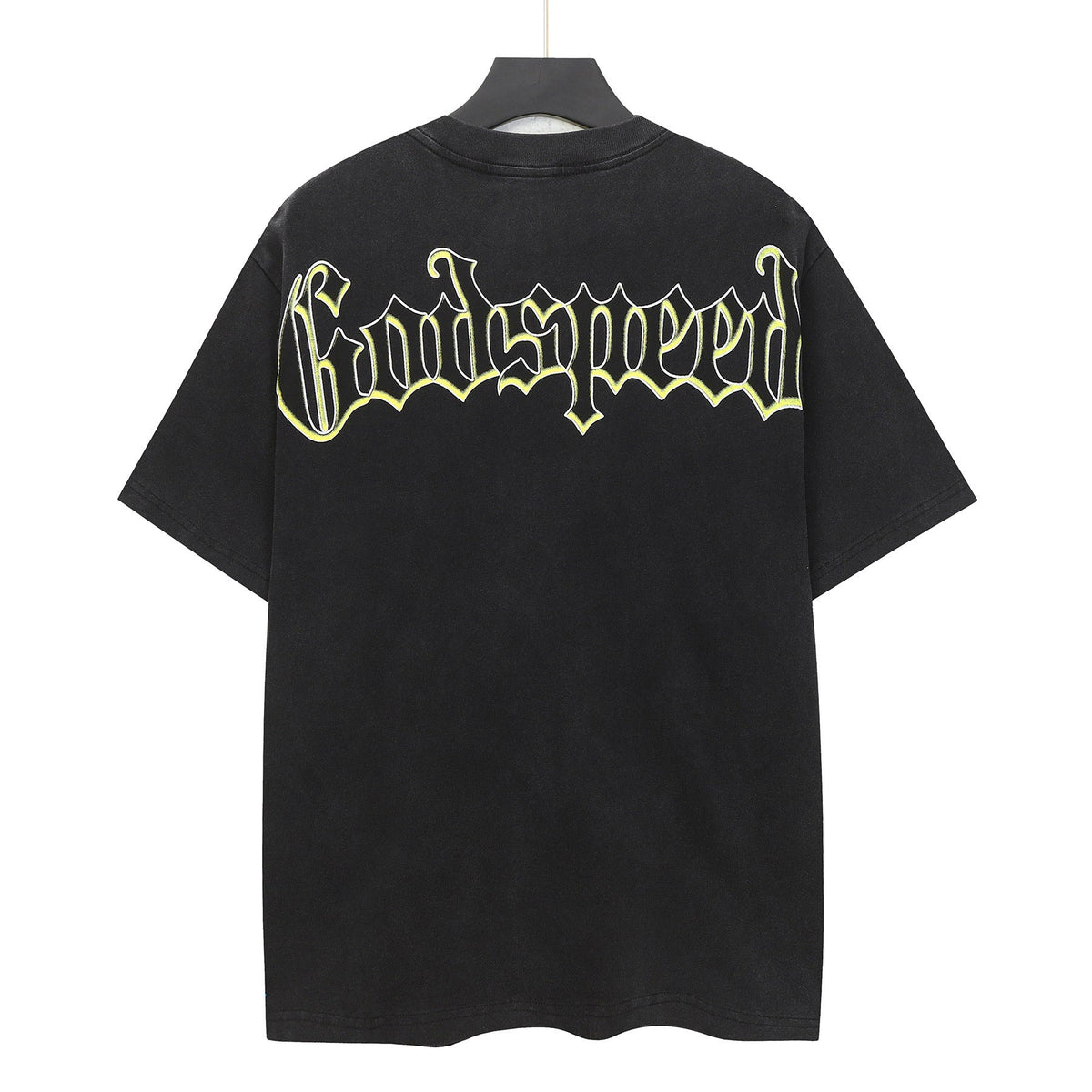 Godspeed Action Scene Retro Car Vintage Short‑Sleeve Tee (Washed Black)