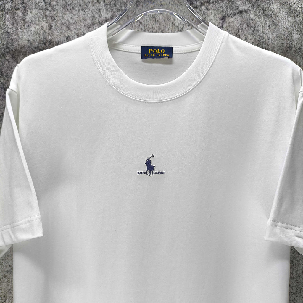 Men's Crew‑Neck Short‑Sleeve T‑Shirt, Navy Pony Chest Embroidery
