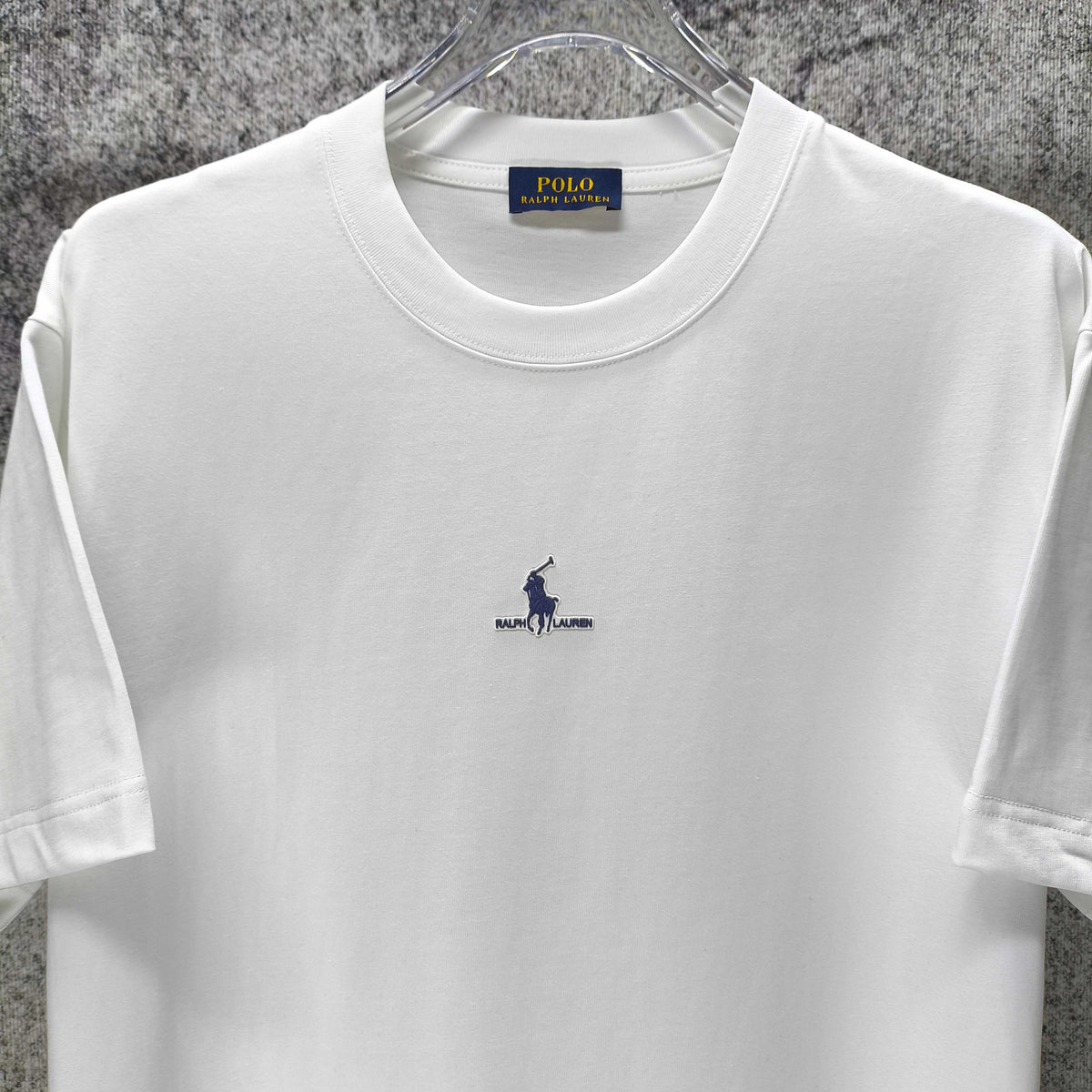Men's Crew‑Neck Short‑Sleeve T‑Shirt, Navy Pony Chest Embroidery