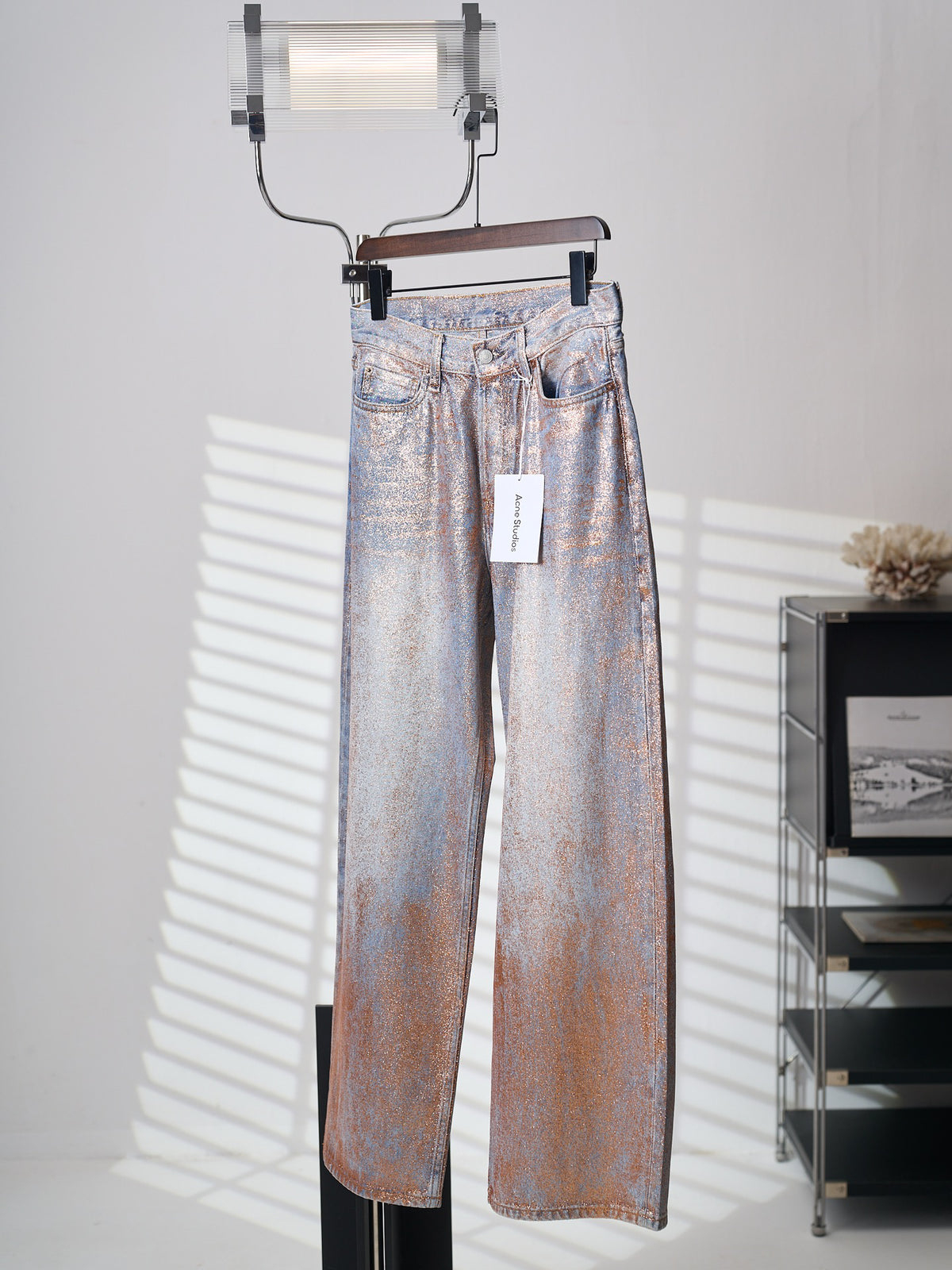 Acne Studios Metallic Gradient Wide‑Leg Jeans