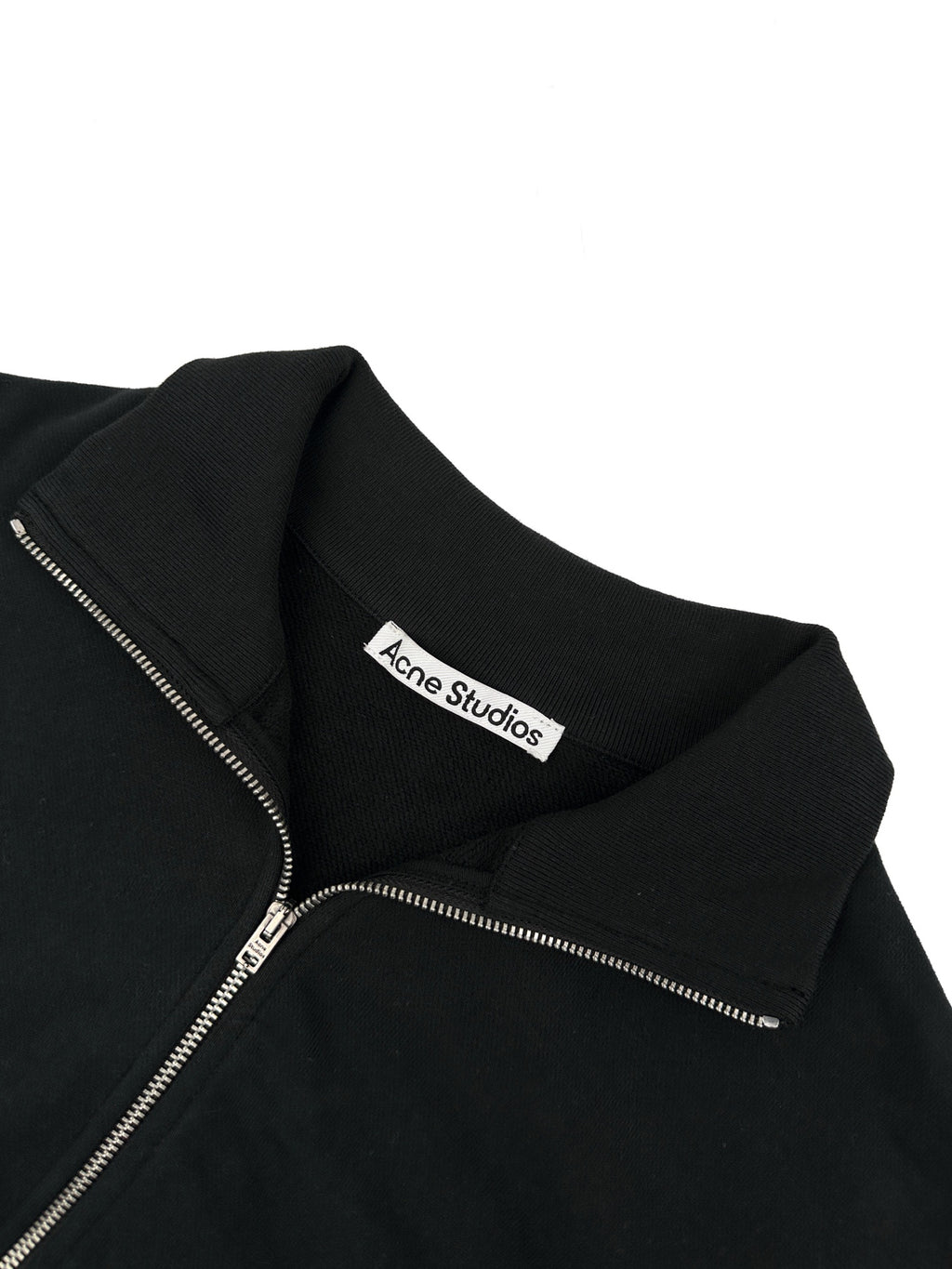 Acne Studios Full‑Zip Stand Collar Tone‑on‑Tone Script Sweat Jacket