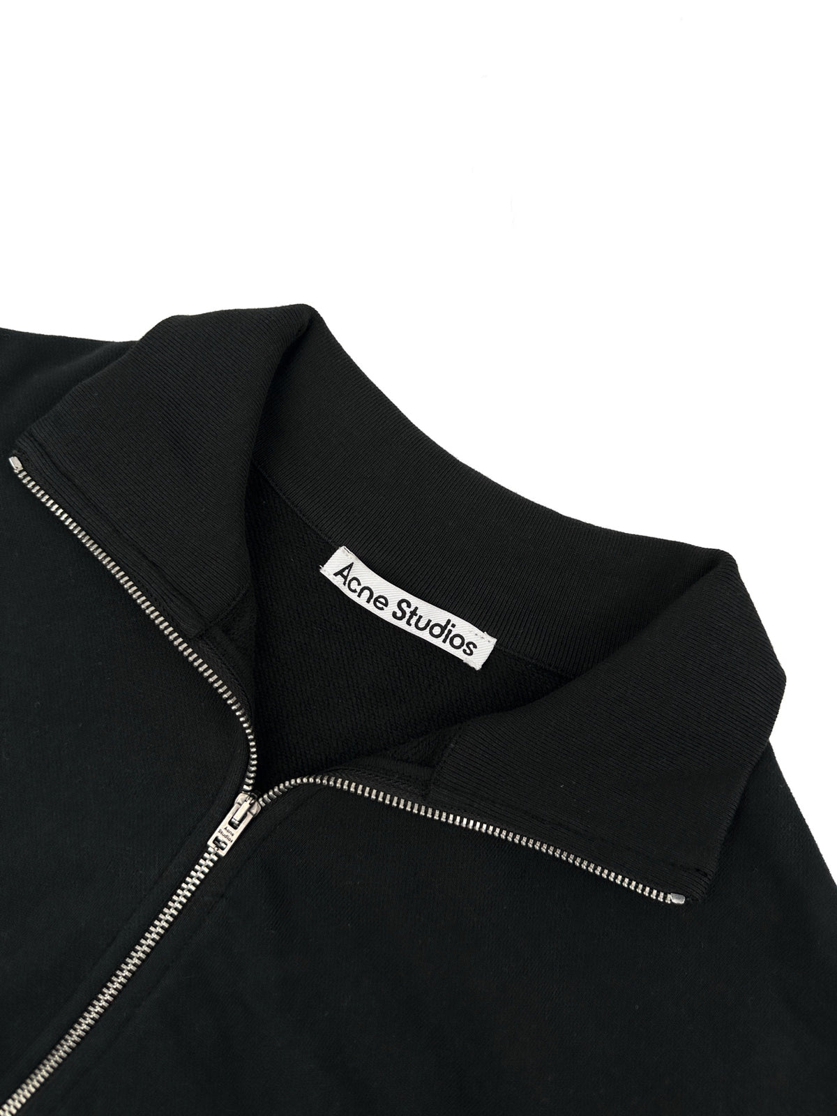 Acne Studios Full‑Zip Stand Collar Tone‑on‑Tone Script Sweat Jacket