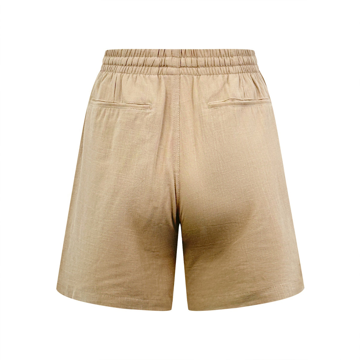 Men's Linen‑Blend Drawstring Elastic‑Waist Casual Shorts