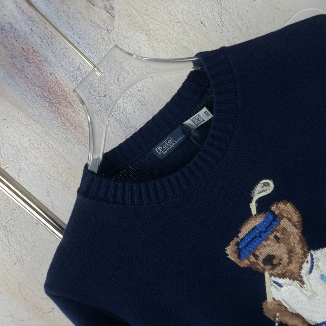 Ralph Lauren Men's Golf Polo Bear Crew‑Neck Knit Sweater