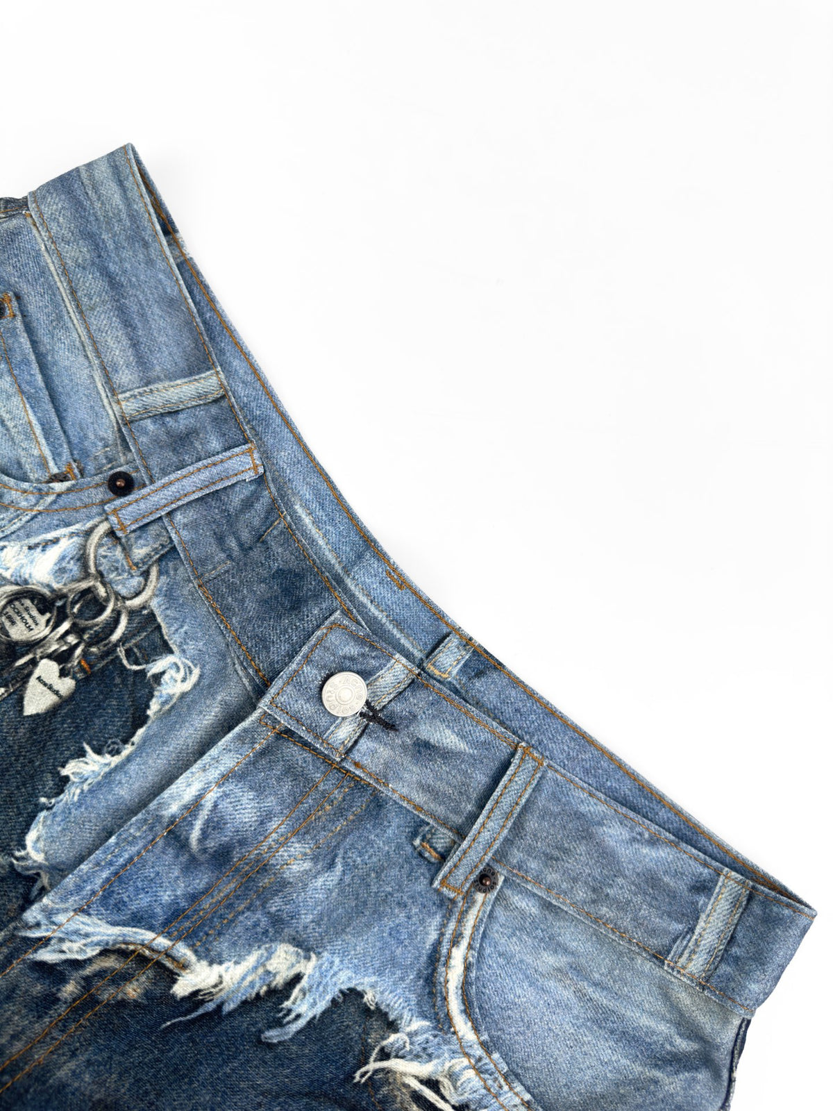Acne Studios Distressed Knee‑Length Denim Shorts