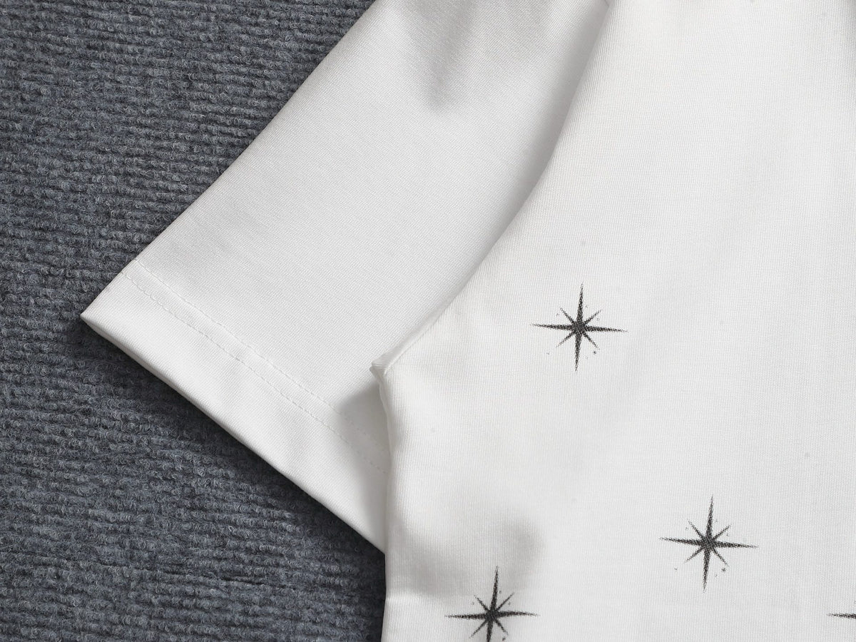 AMIRI MA Logo Gradient Starburst Print Crew Neck Short‑Sleeve T‑Shirt
