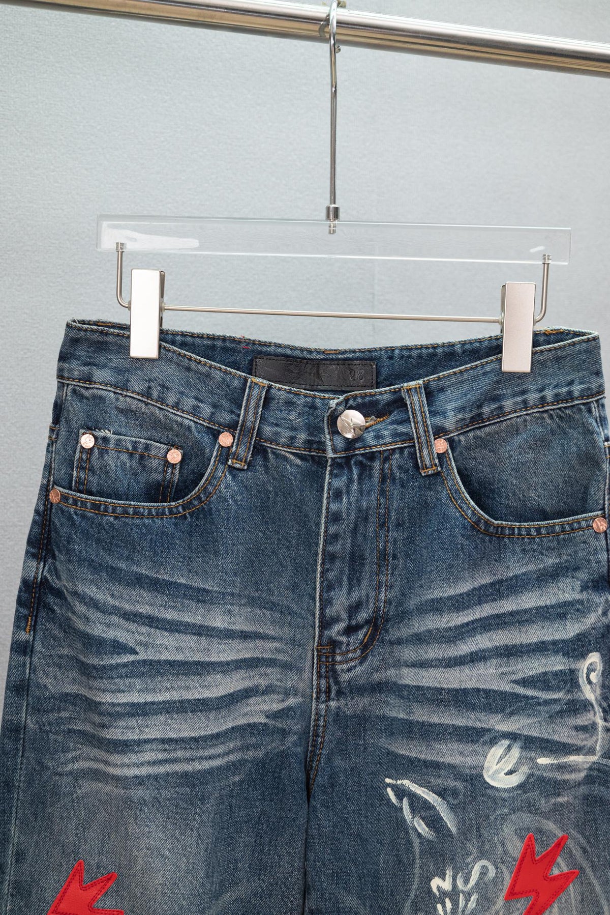 Acne Studios Lightning Embellished Flare Denim Jeans