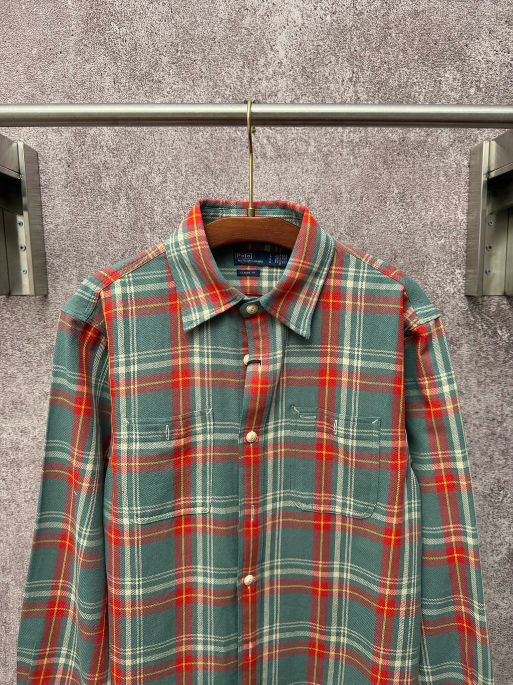 Ralph Lauren Men's Plaid Flannel Long‑Sleeve Button‑Down Shirt