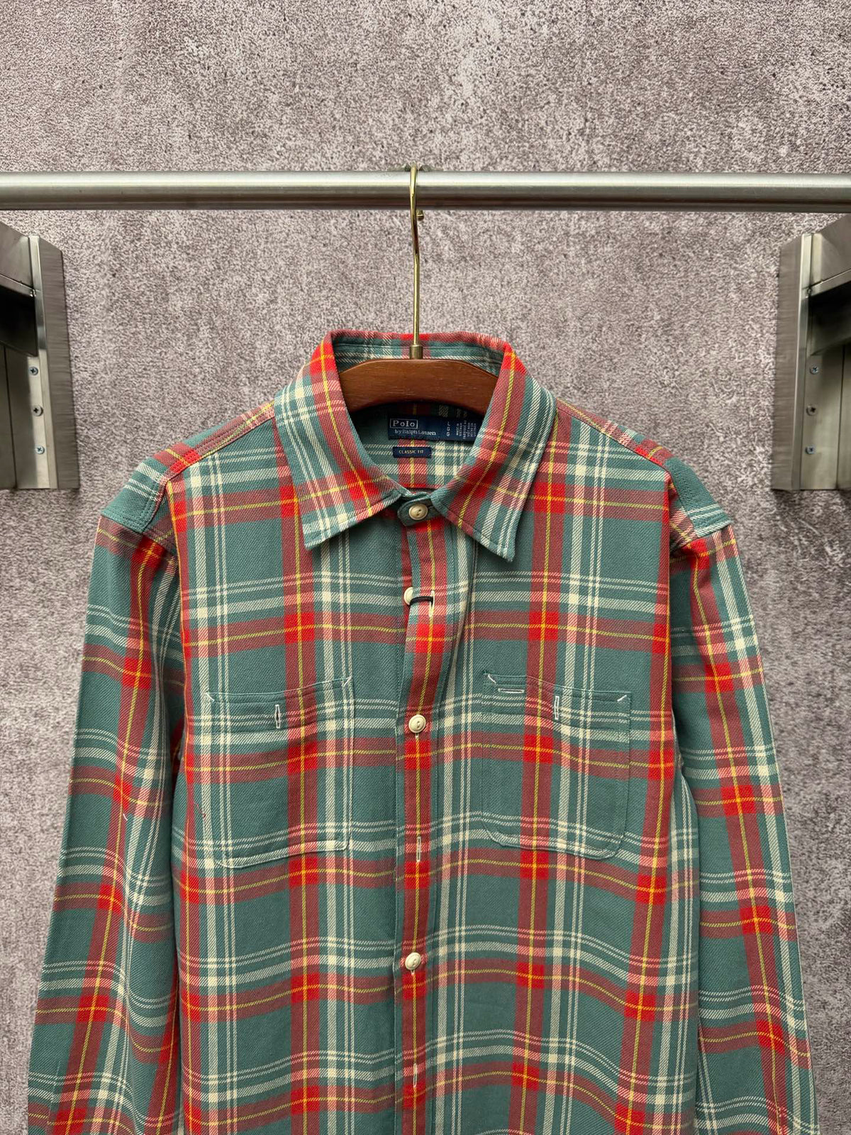 Ralph Lauren Men's Plaid Flannel Long‑Sleeve Button‑Down Shirt