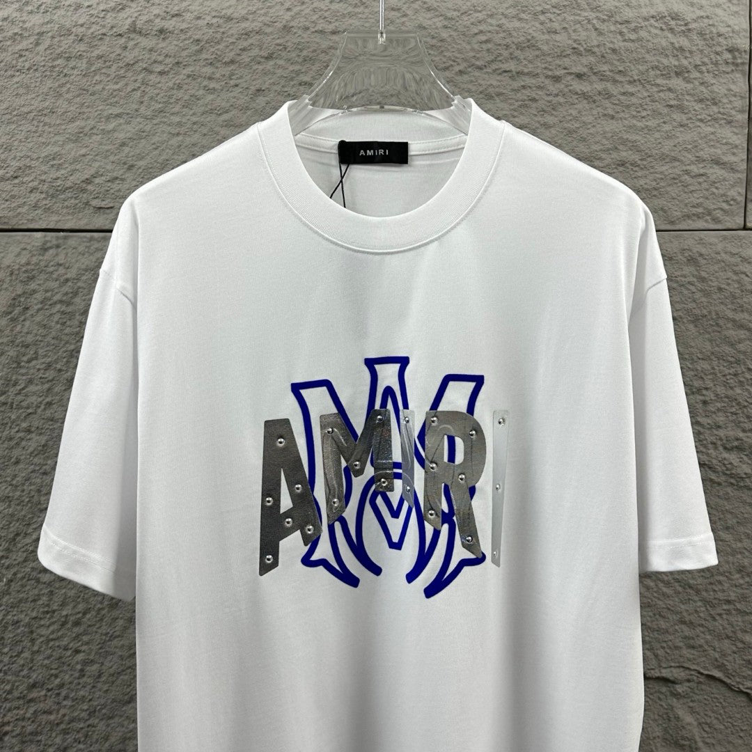 AMIRI Embellished Layered Logo Crew-Neck Short-Sleeve T-Shirt