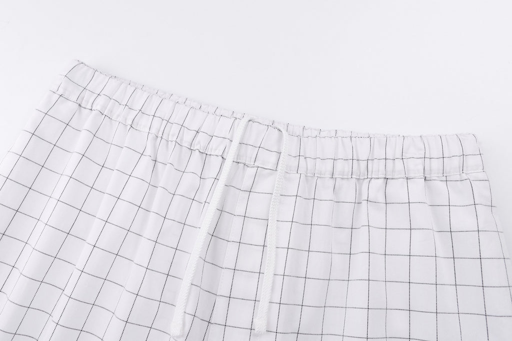 Acne Studios Grid‑Pattern Drawstring Casual Shorts