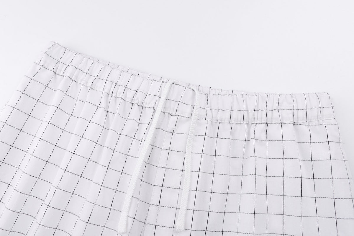 Acne Studios Grid‑Pattern Drawstring Casual Shorts