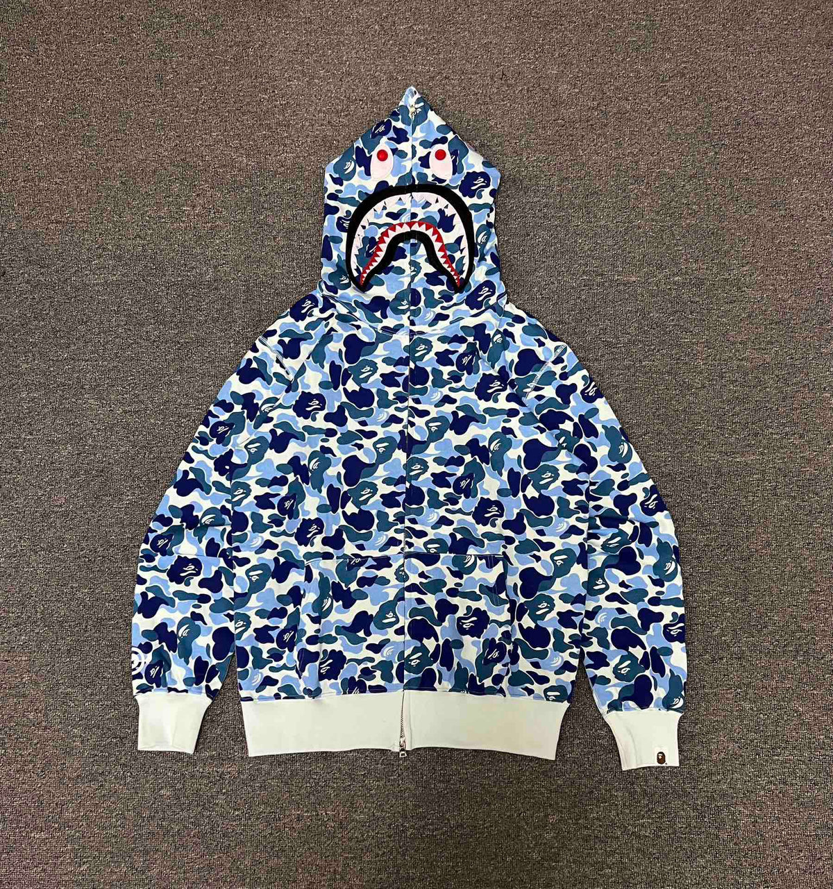 BAPE ABC Camo Shark Full-Zip Hoodie — Green / Pink / Blue