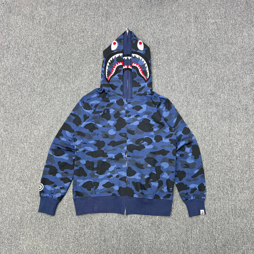 BAPE Shark Full-Zip Double Hood Camo Hoodie