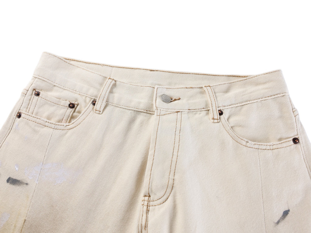 Acne Studios Vintage Paint‑Splatter Wide‑Leg Denim Jeans