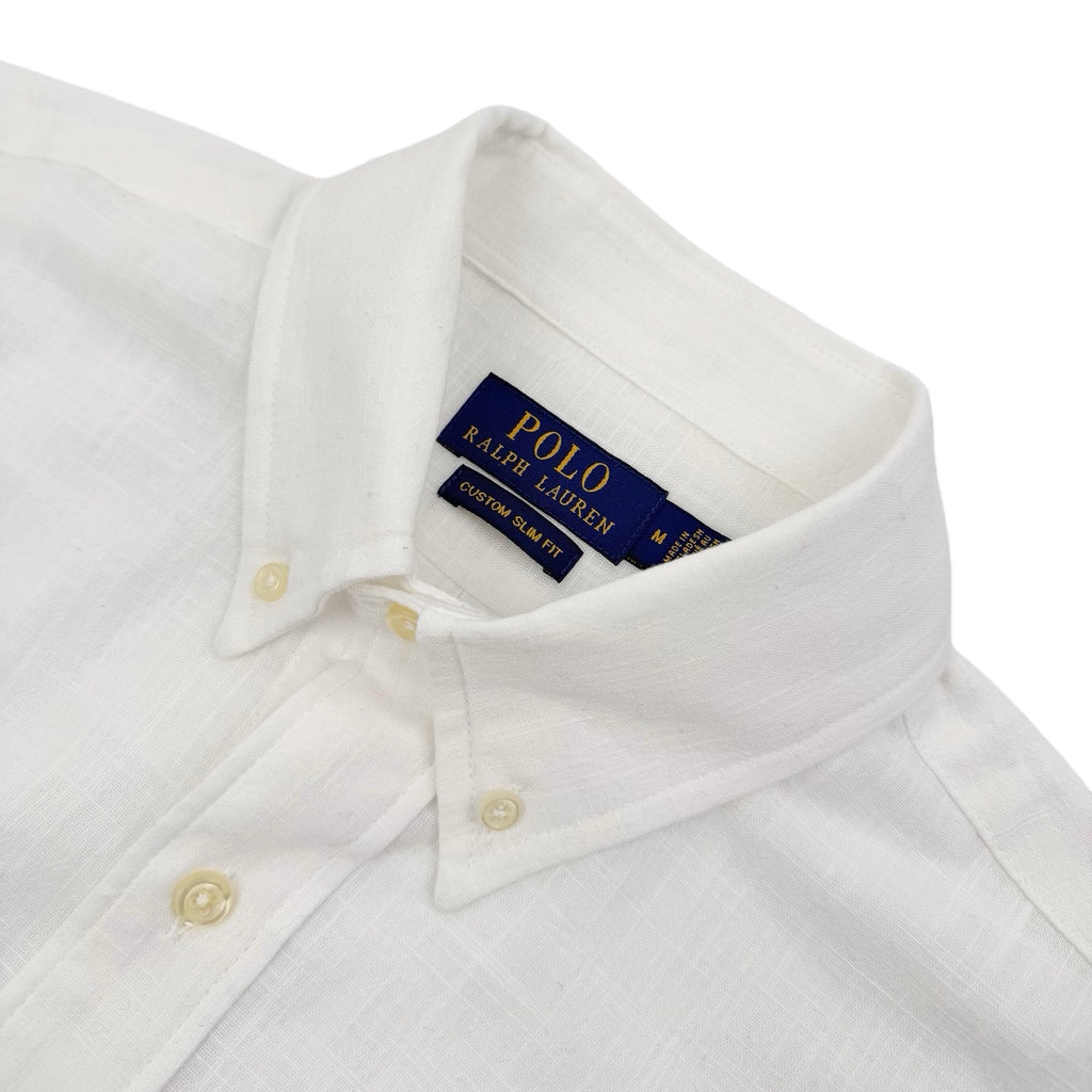 Ralph Lauren Men's Short‑Sleeve Linen‑Blend Button‑Down Shirt With Embroidered Pony Logo