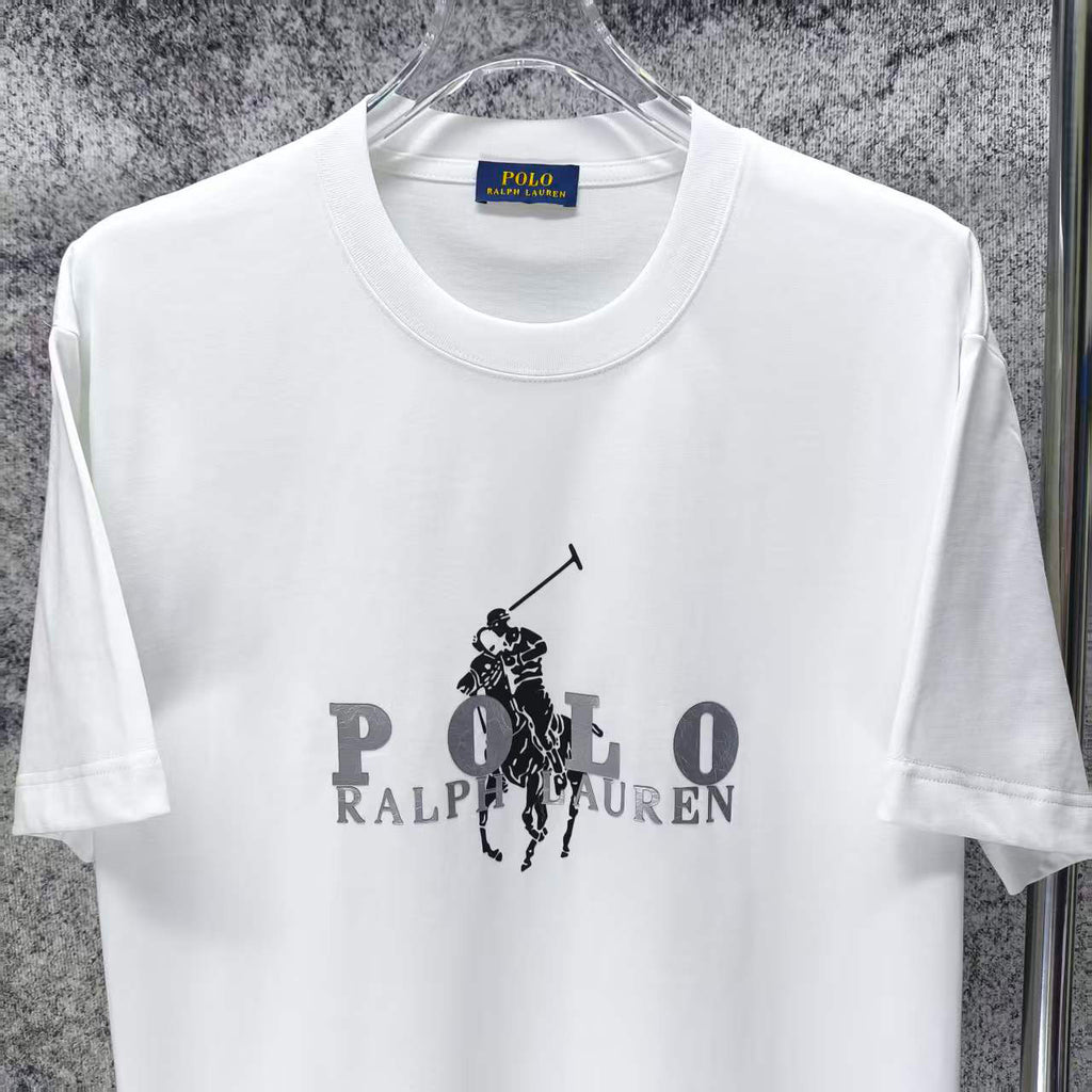 Men's Crew‑Neck Short‑Sleeve T‑Shirt, Big Pony & Letter Graphic Print