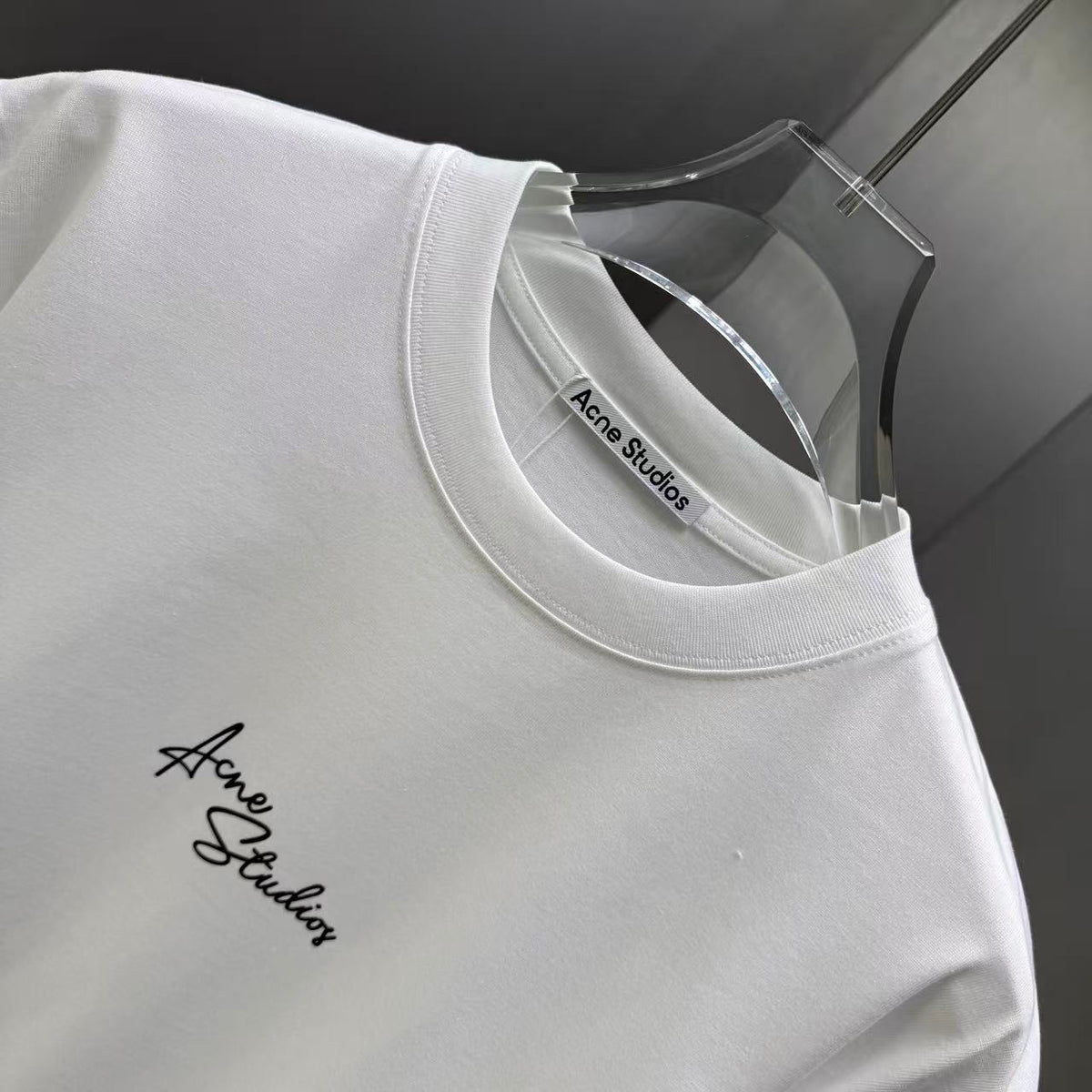 Acne Studios Chest Script‑Logo Crew‑Neck Short‑Sleeve T‑Shirt