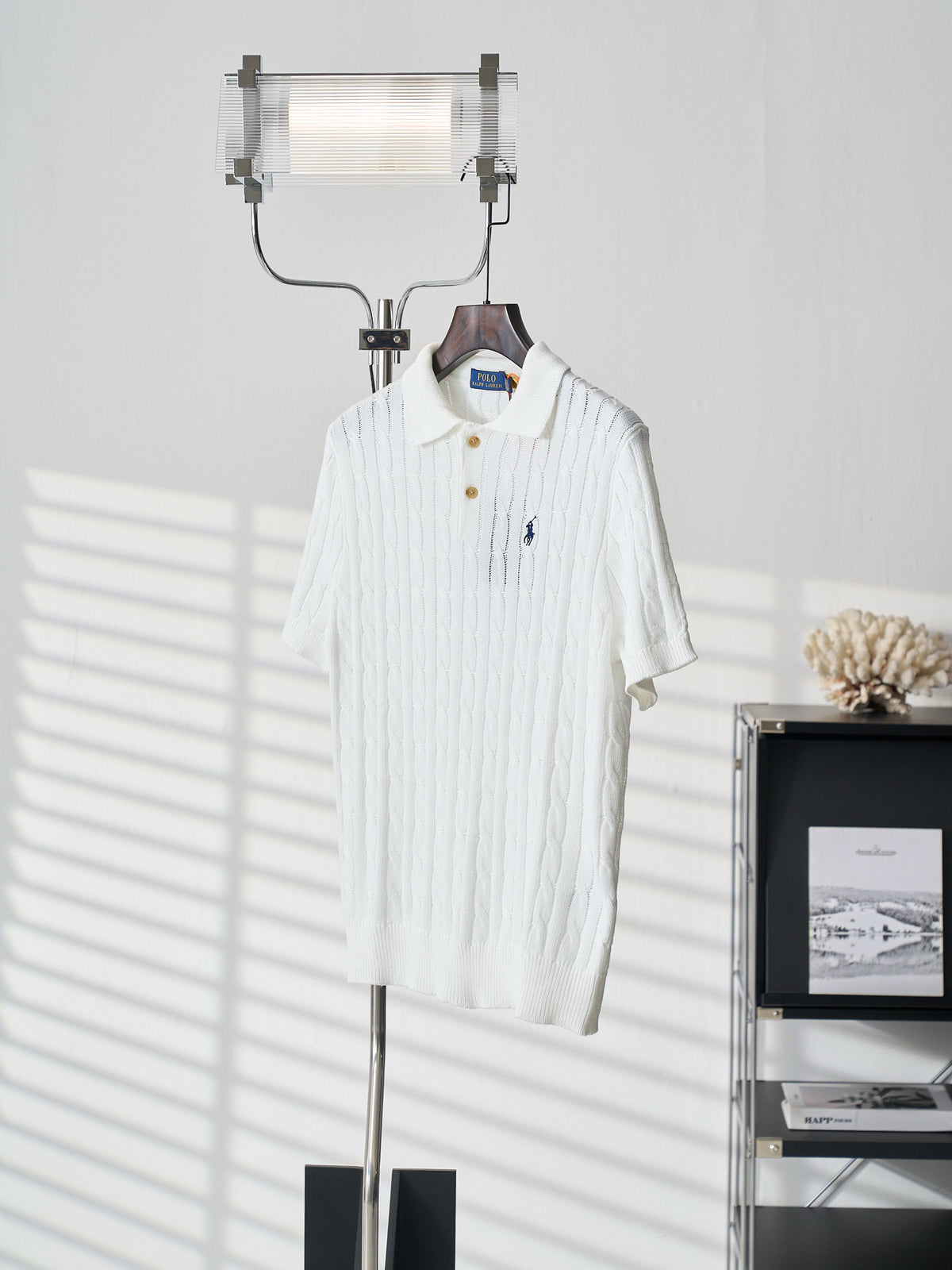 Ralph Lauren Men's Cable‑Knit Short‑Sleeve Polo Shirt