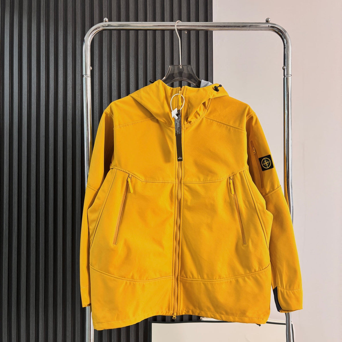 Stone Island Softshell Three-Protection Hooded Jacket with Compass Badge