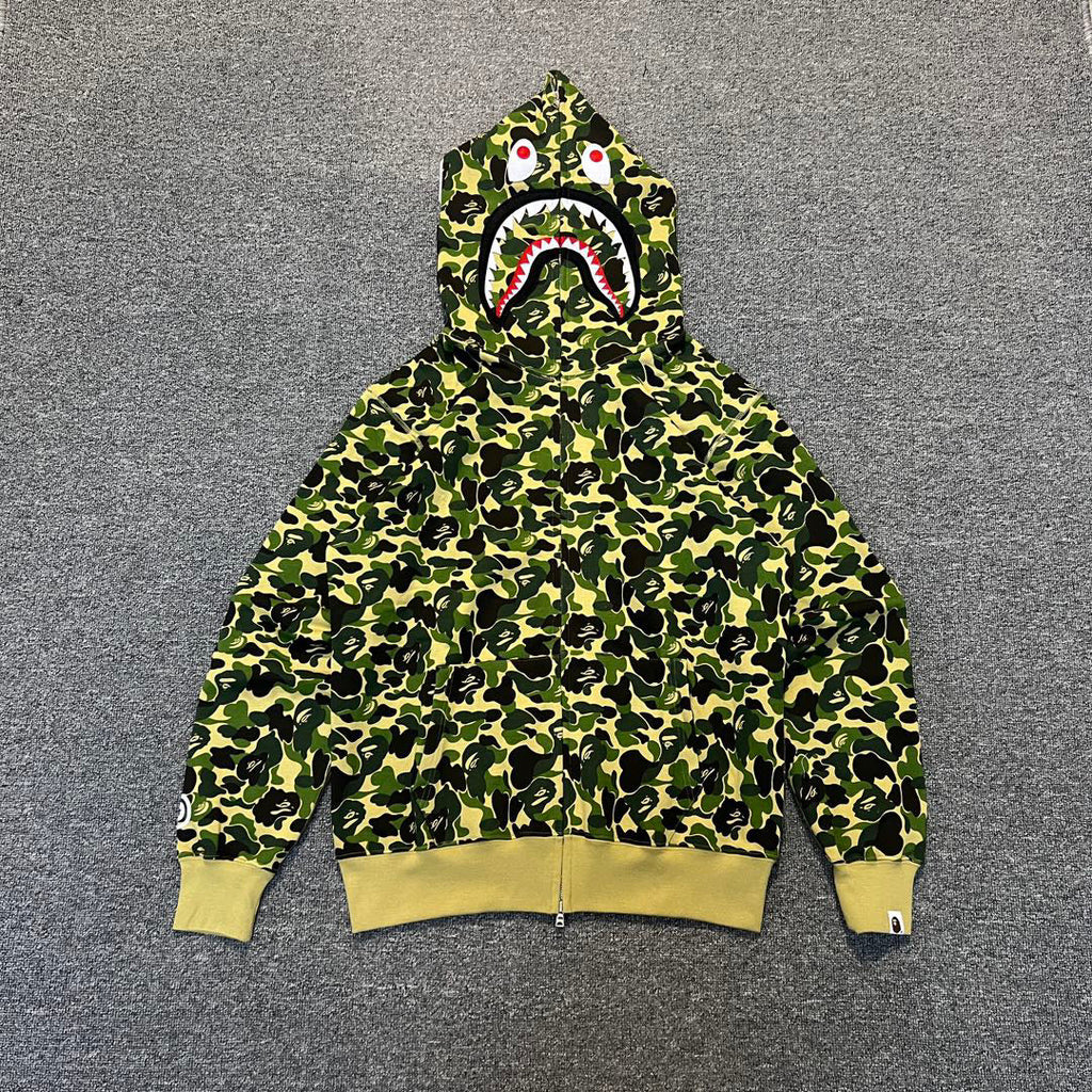 BAPE ABC Camo Shark Full-Zip Hoodie — Green / Pink / Blue