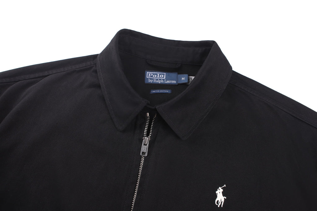 Polo Ralph Lauren Men’s Zip‑Up Harrington Jacket With White Pony & Script Embroidery