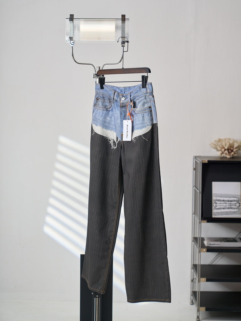 Acne Studios Spliced Deconstructed Wide‑Leg Denim Trousers