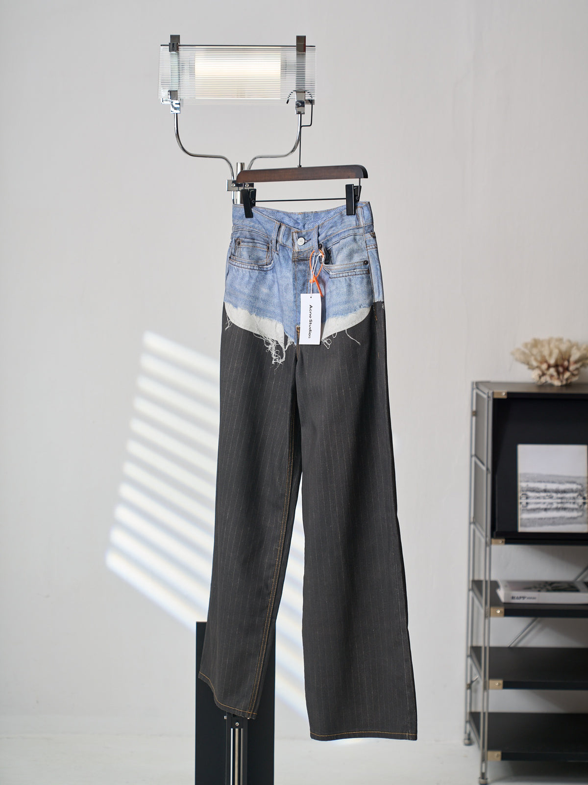Acne Studios Spliced Deconstructed Wide‑Leg Denim Trousers