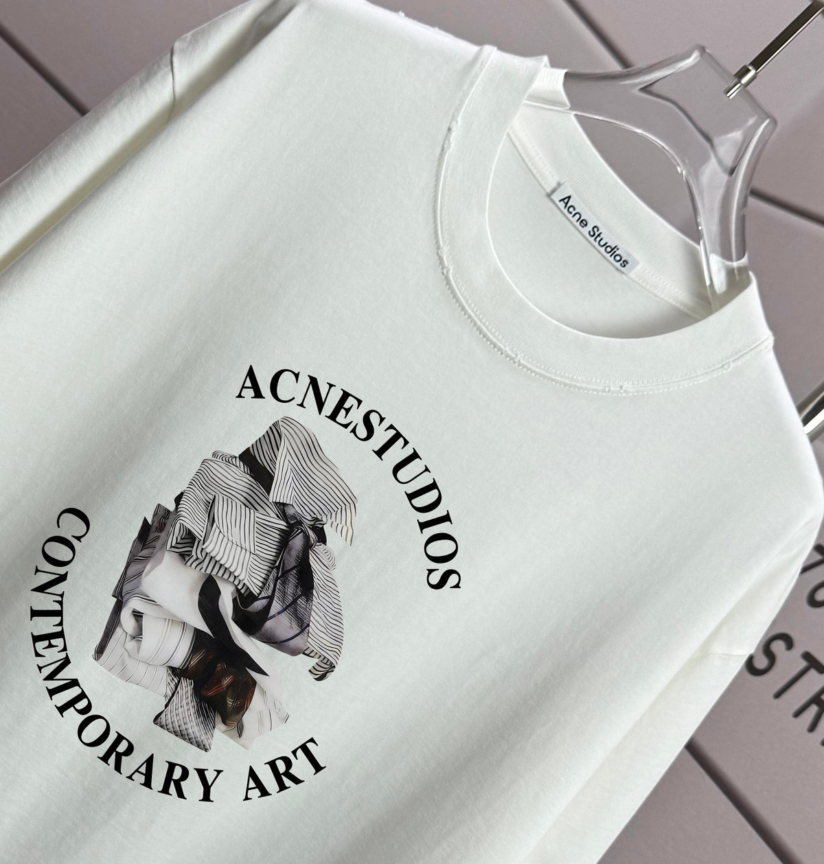 Acne Studios Contemporary‑Art Circular Graphic Distressed‑Trim Crew‑Neck Short‑Sleeve T‑Shirt