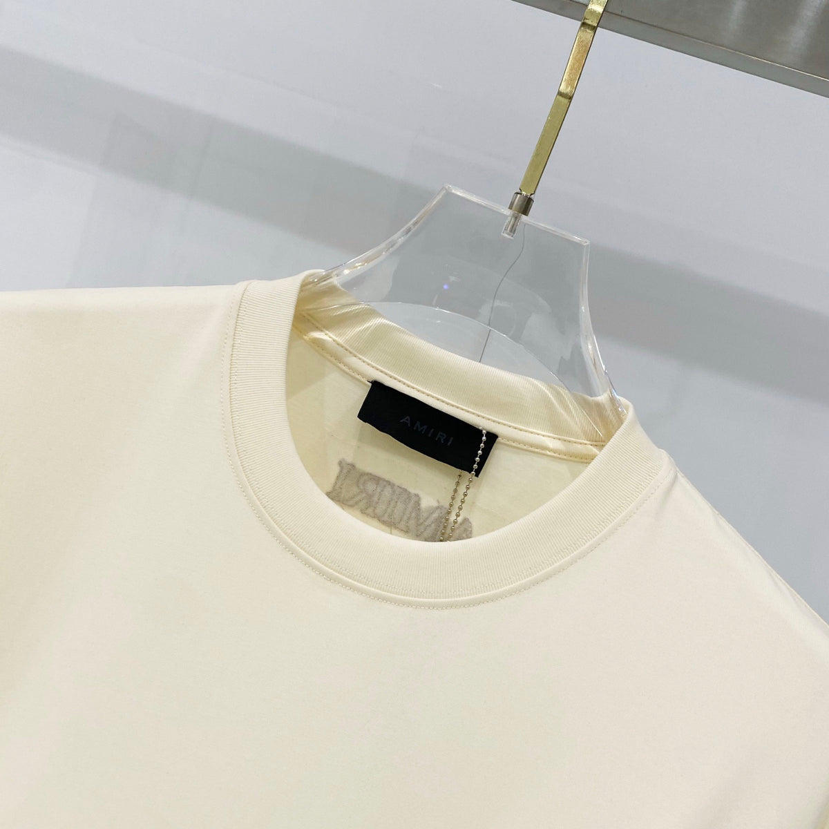 AMIRI Chest Pocket Embroidered Monogram Crew Neck Short‑Sleeve T‑Shirt