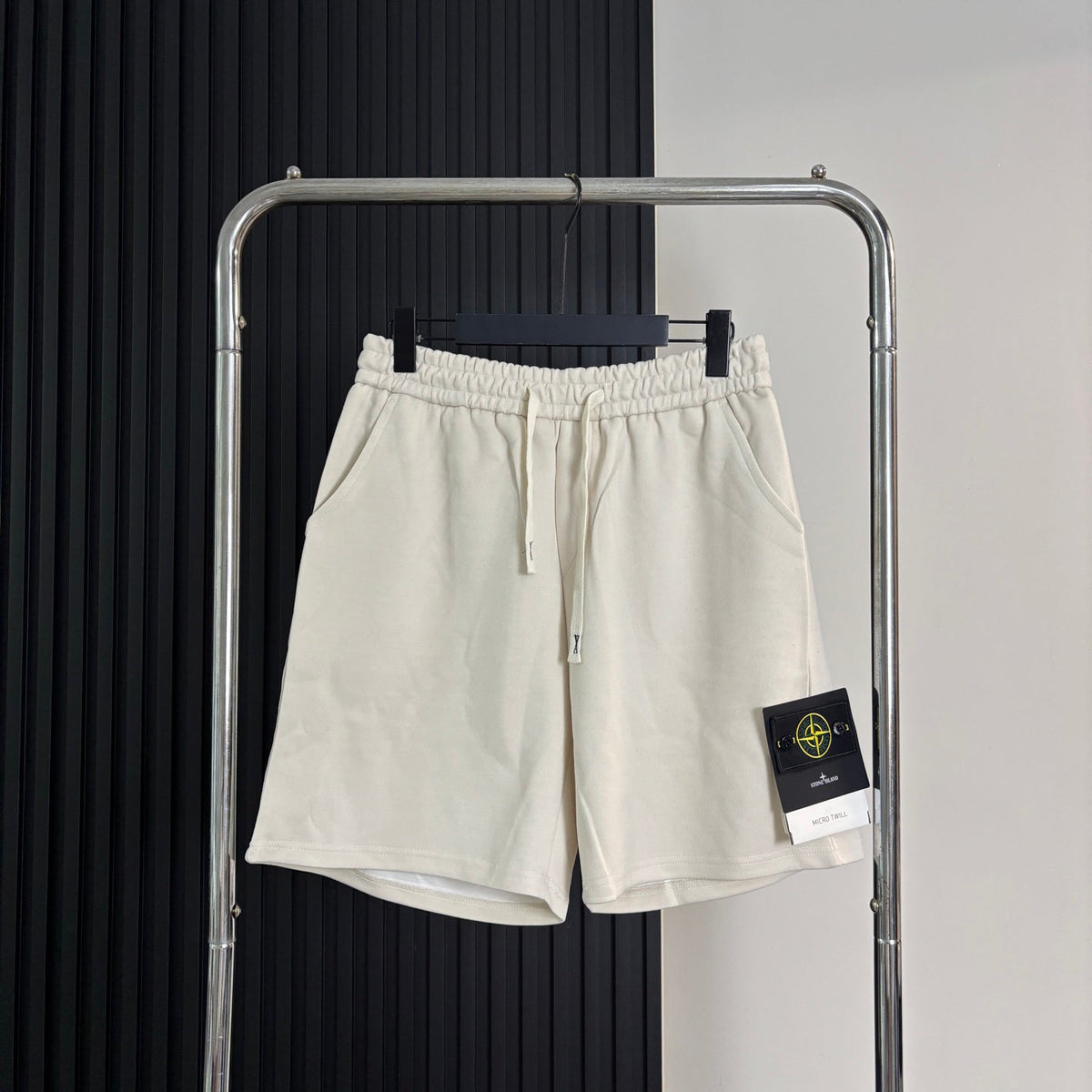 Stone Island Cotton Fleece Sweat Shorts with Elasticated Drawstring Waist