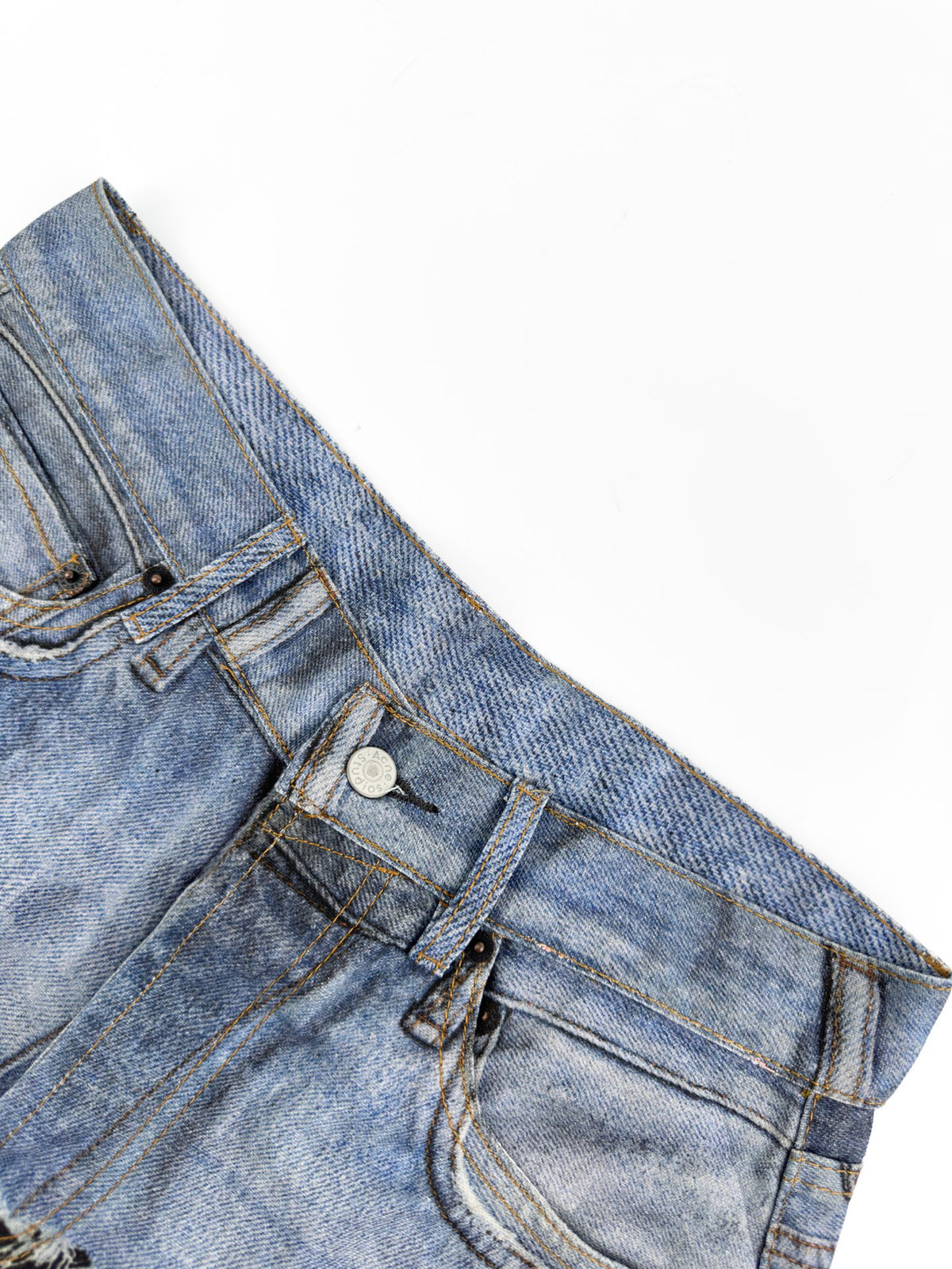 Acne Studios Patchwork Distressed Wide‑Leg Jeans