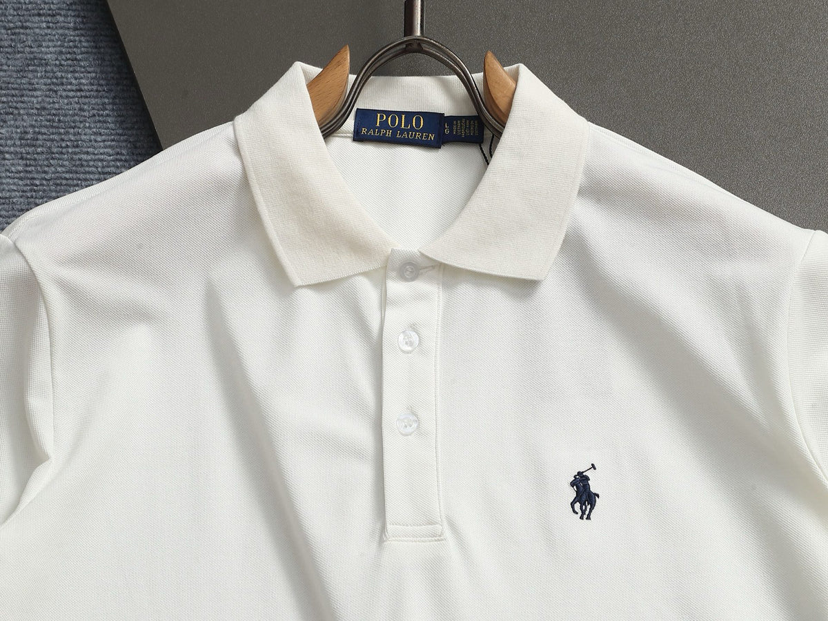 Ralph Lauren Men's White Short‑Sleeve Classic Polo Shirt With Embroidered Pony Logo