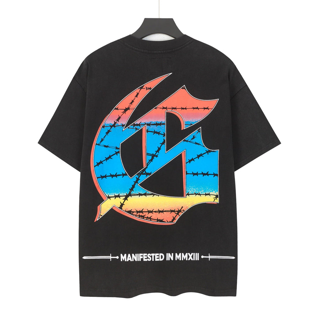 Godspeed Skeleton Skateboard City Graphic T‑Shirt (Washed Black)