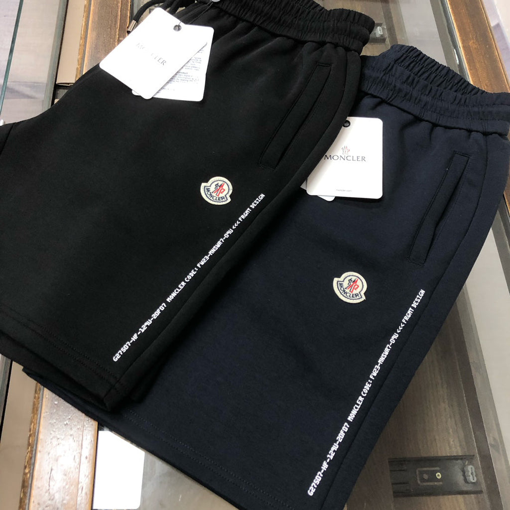 Moncler All-Black Badge Knit Shorts
