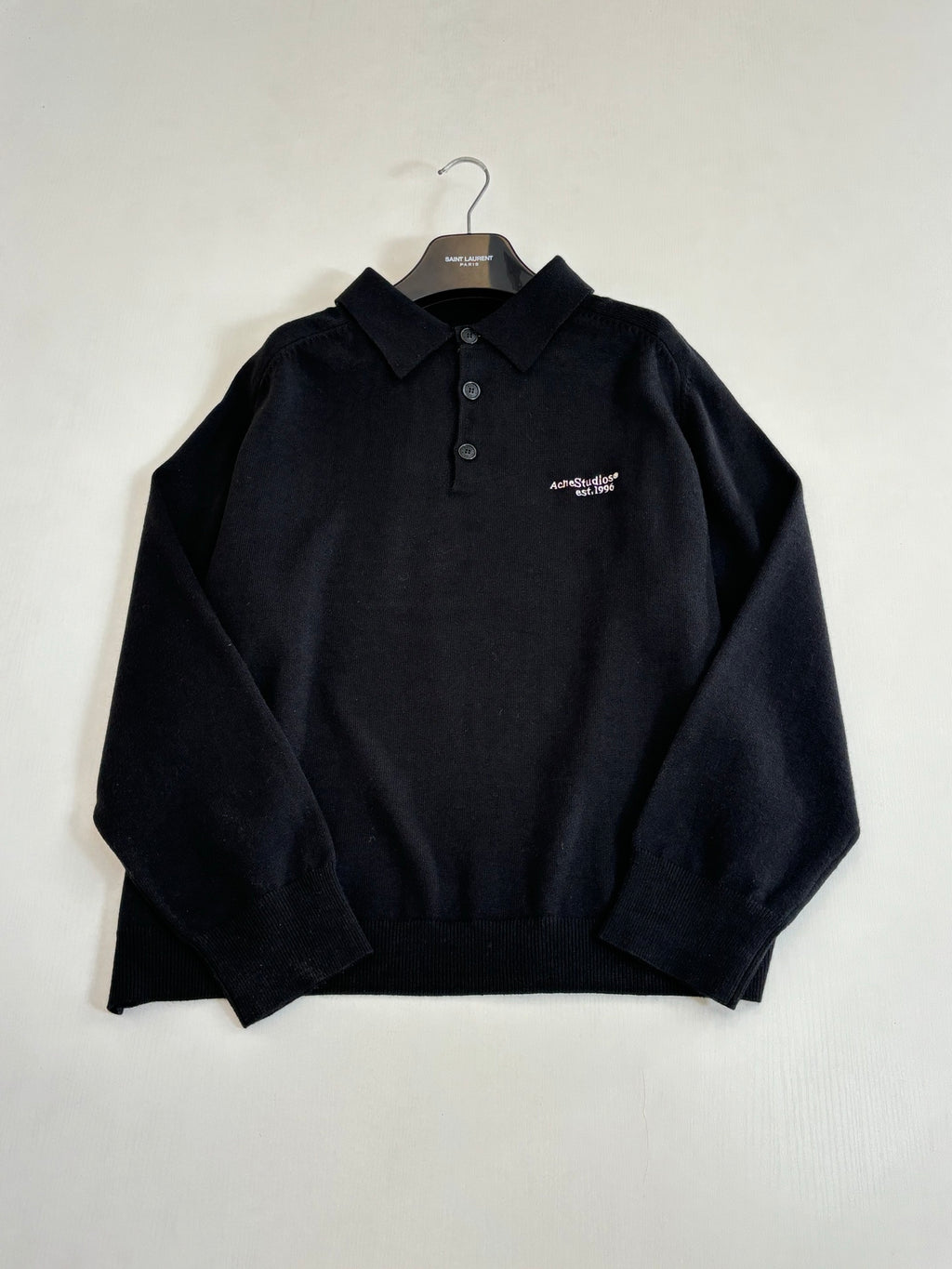 Acne Studios Knitted Long‑Sleeve Polo Sweater