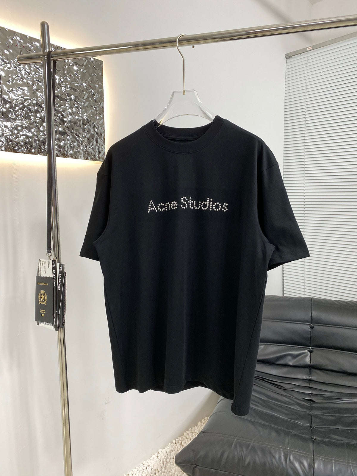 Acne Studios Short‑Sleeve Beaded Logo T‑Shirt