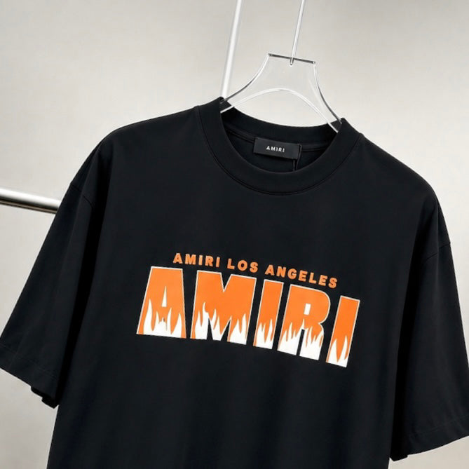 AMIRI Los Angeles Flame Logo Graphic Short‑Sleeve Tee