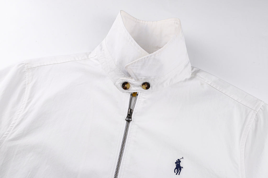 Polo Ralph Lauren Men’s Zip‑Up Harrington Jacket With Navy Pony Embroidery