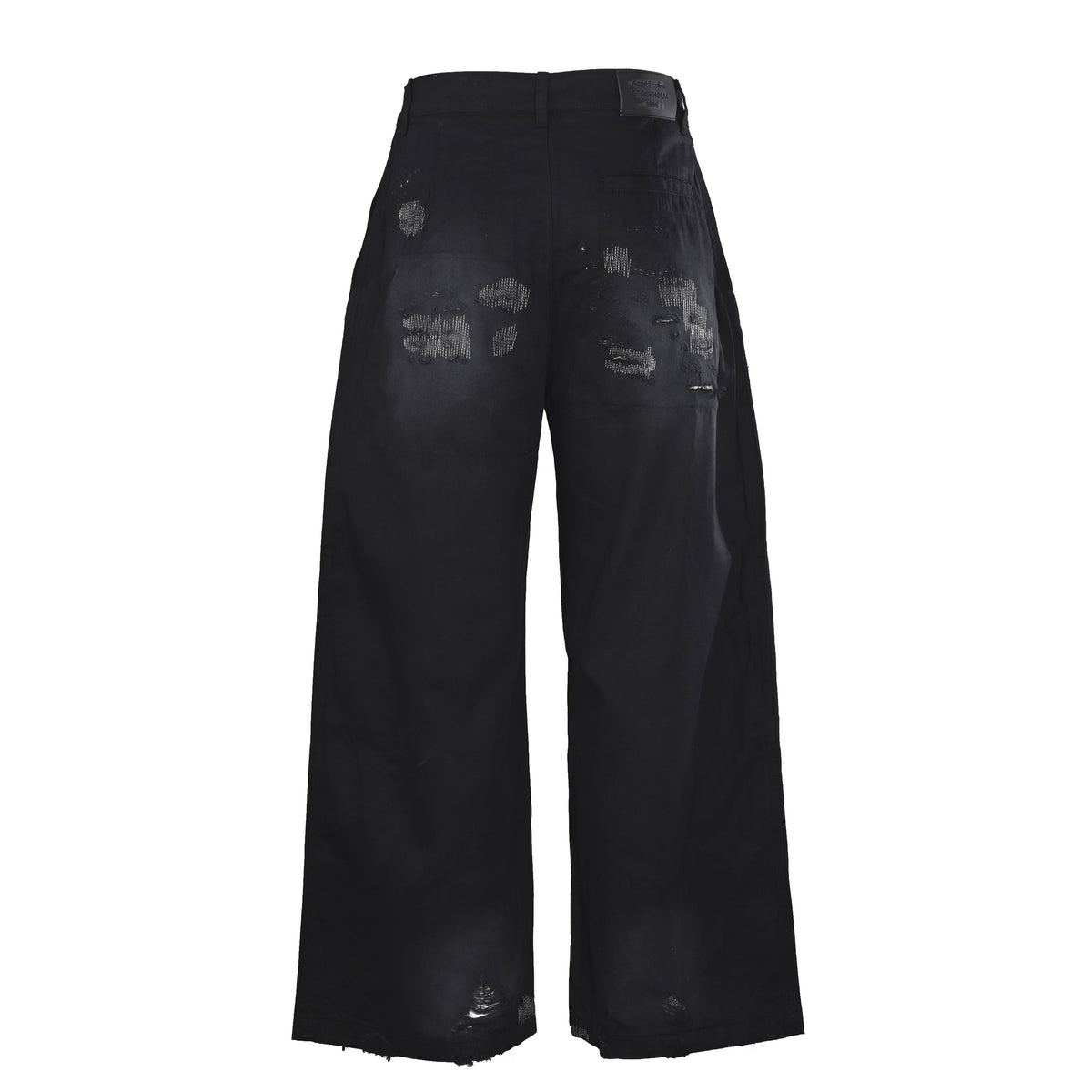 Acne Studios Patch‑Repair Distressed Wide‑Leg Jeans