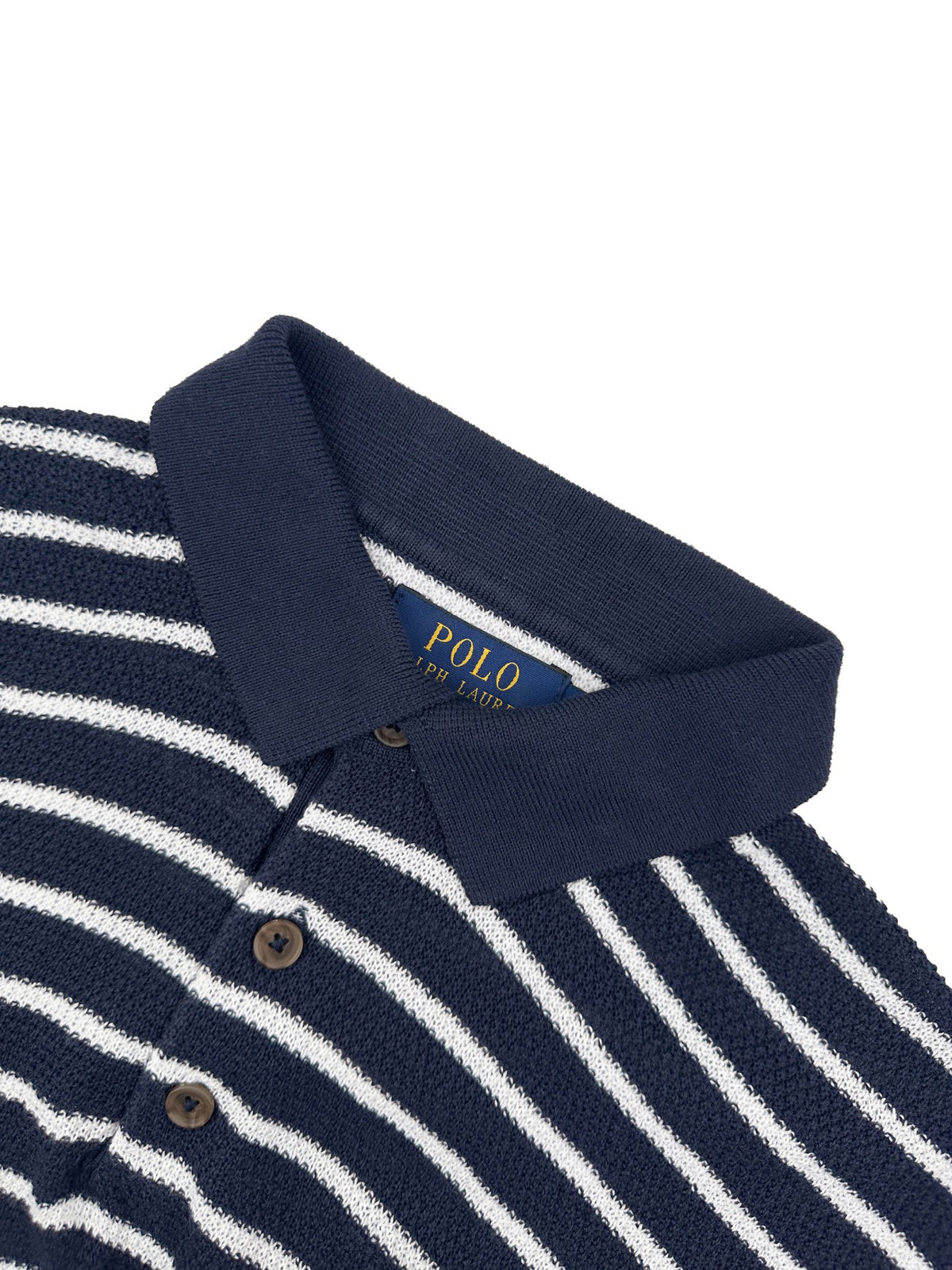 Polo Ralph Lauren Men's Striped Short‑Sleeve Knit Polo Shirt, Small Navy Pony Embroidery