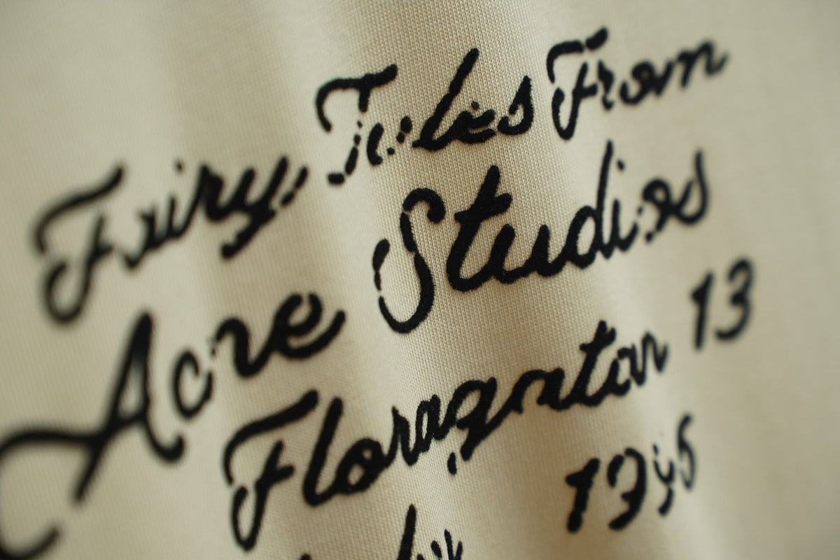 Acne Studios Fairy Tales Text‑Print Crew‑Neck Short‑Sleeve T‑Shirt